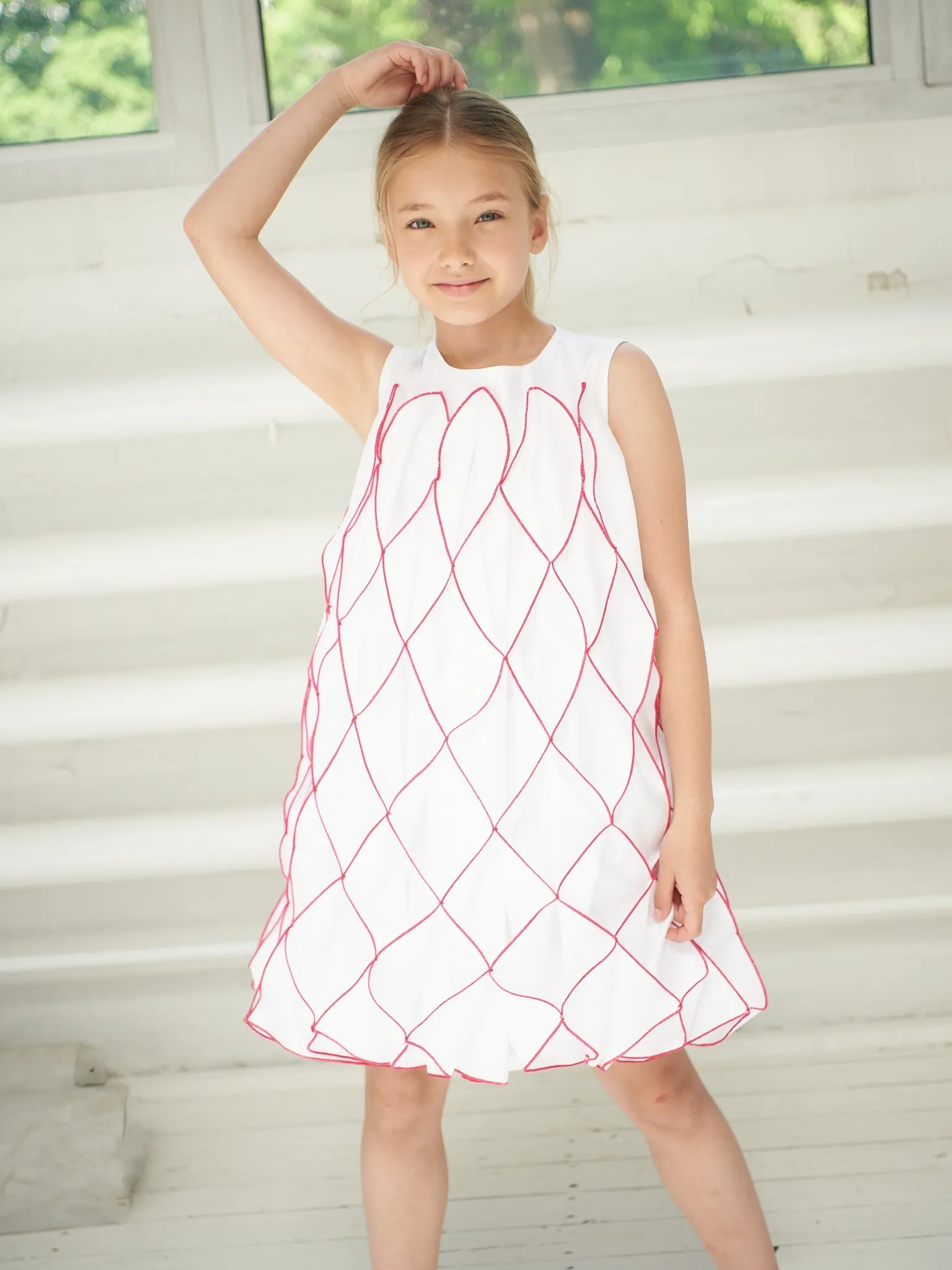Honeycomb White Dress