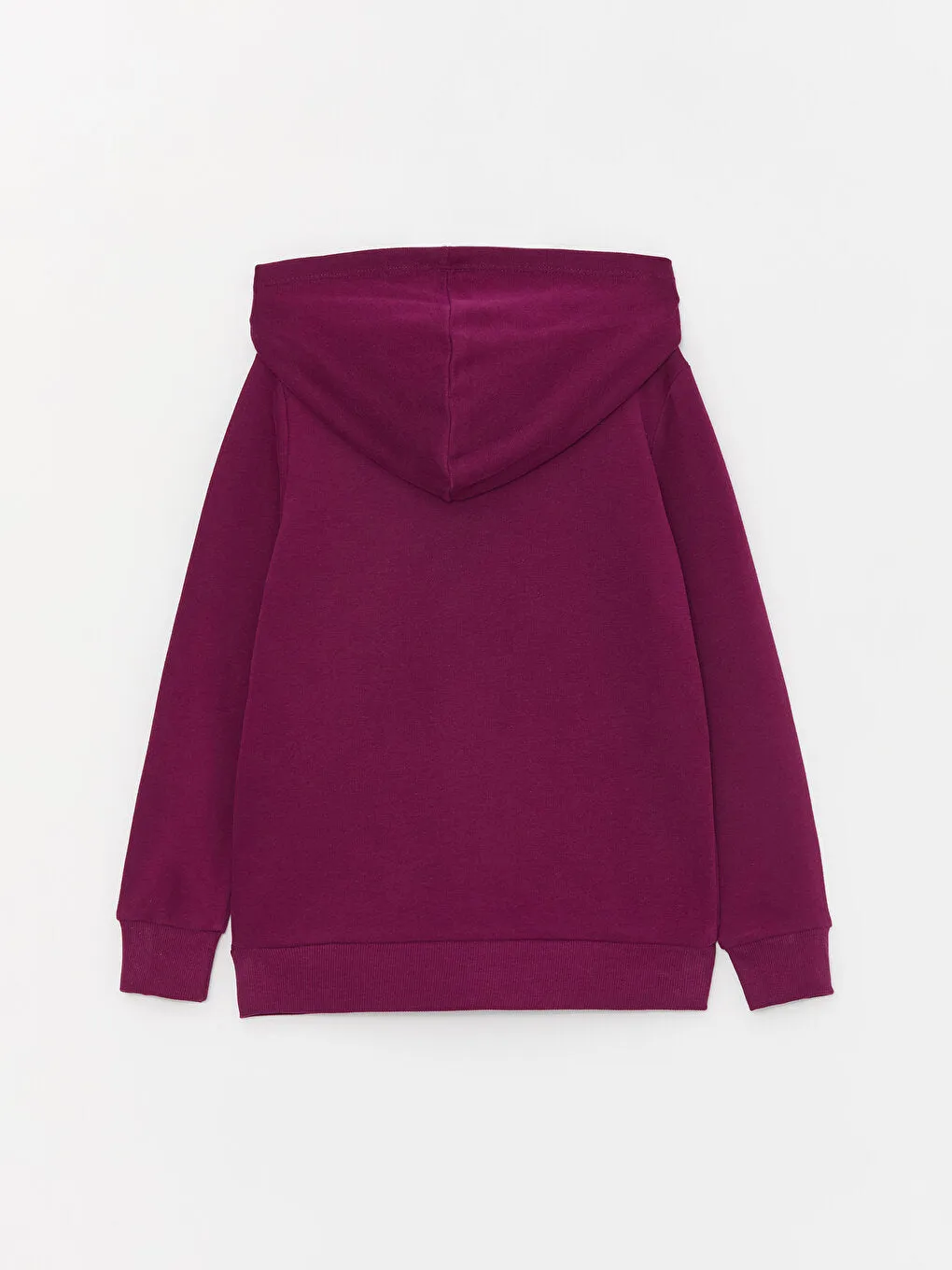 Hooded Basic Long Sleeve Girls Zippered Sweatshirt