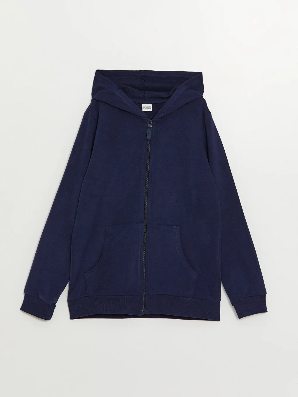 Hooded Basic Long Sleeve Girls Zippered Sweatshirt