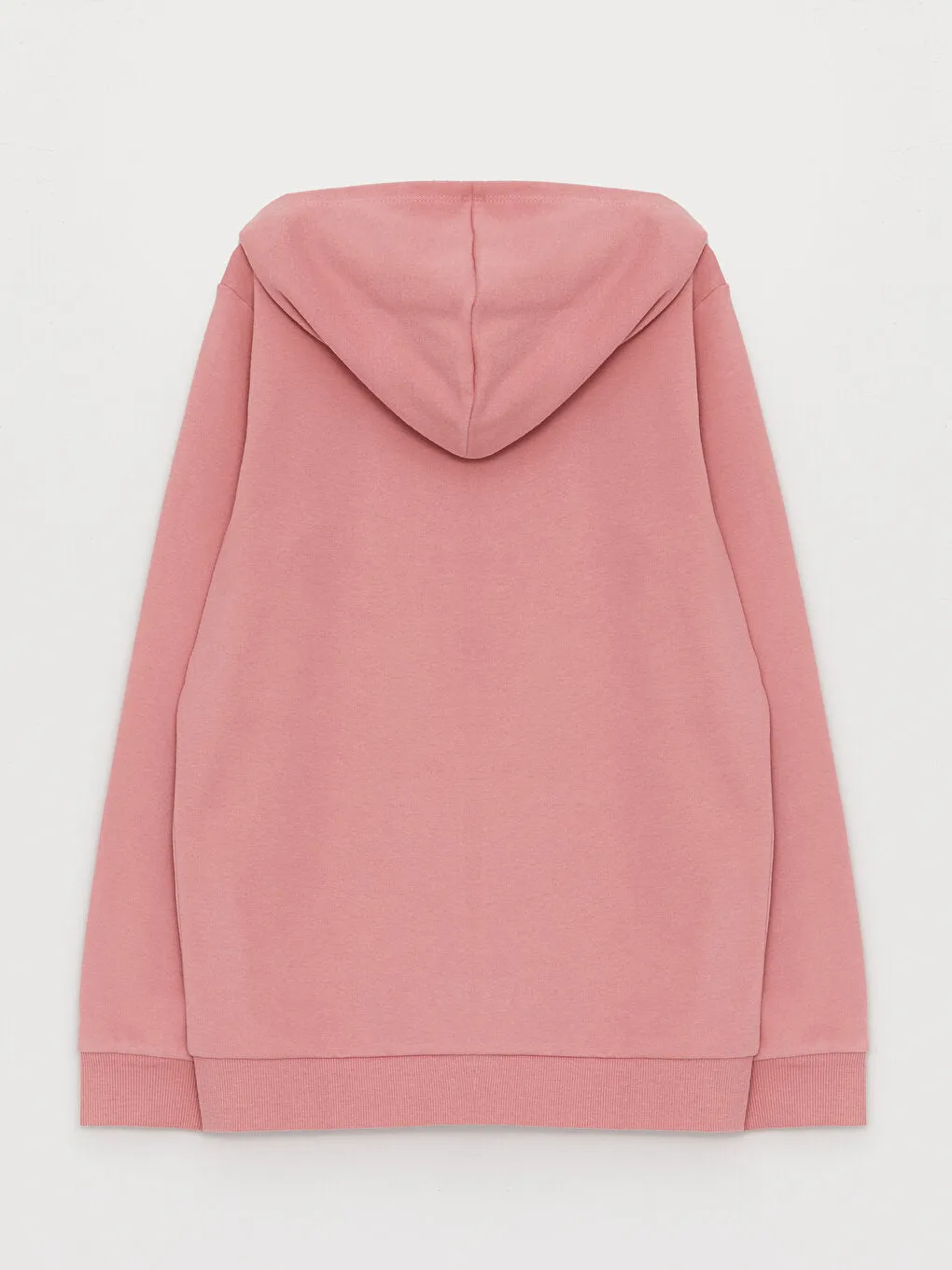 Hooded Basic Long Sleeve Girls Zippered Sweatshirt