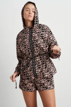 Hooded Geo Logo Spray Jacket 734