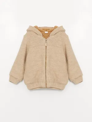 Hooded Long Sleeve Basic Baby Boy Knitwear Cardigan