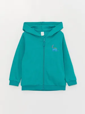 Hooded Long Sleeve Printed Baby Boy Zipper Sweatshirt