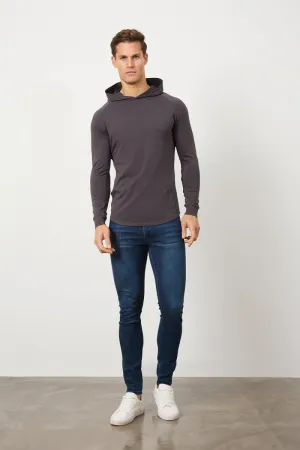 Hooded Top in Dark Mole