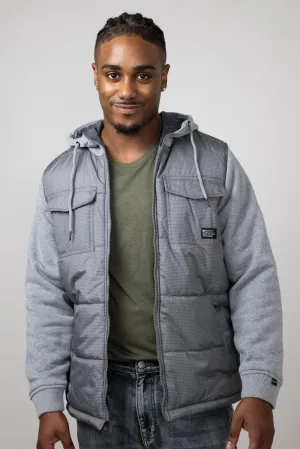 Hooded Vest Jacket for Men in Granite | MTJ05217F3-GRANITE