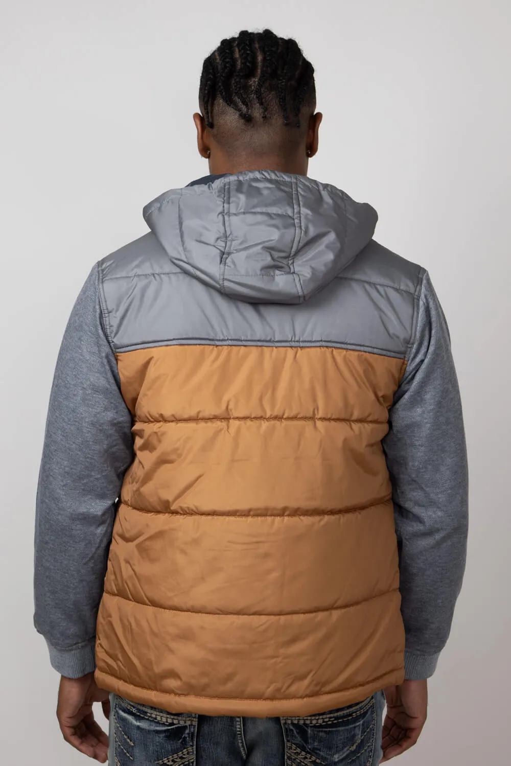 Hooded Vest Jacket for Men in Pumpkin Spice | MTJ04846F3-PUMPKINSPICE