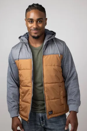 Hooded Vest Jacket for Men in Pumpkin Spice | MTJ04846F3-PUMPKINSPICE