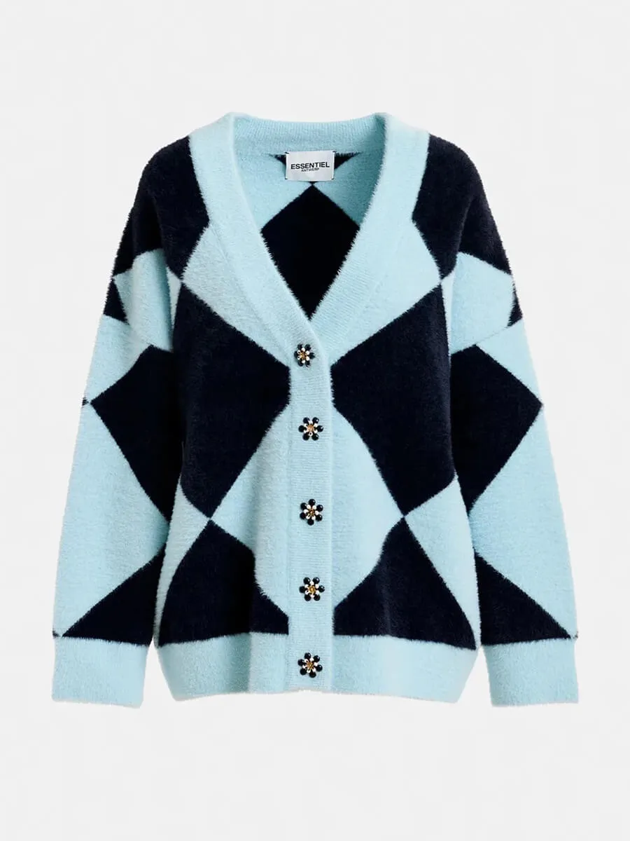 How Cardigan - Blue Harlequin