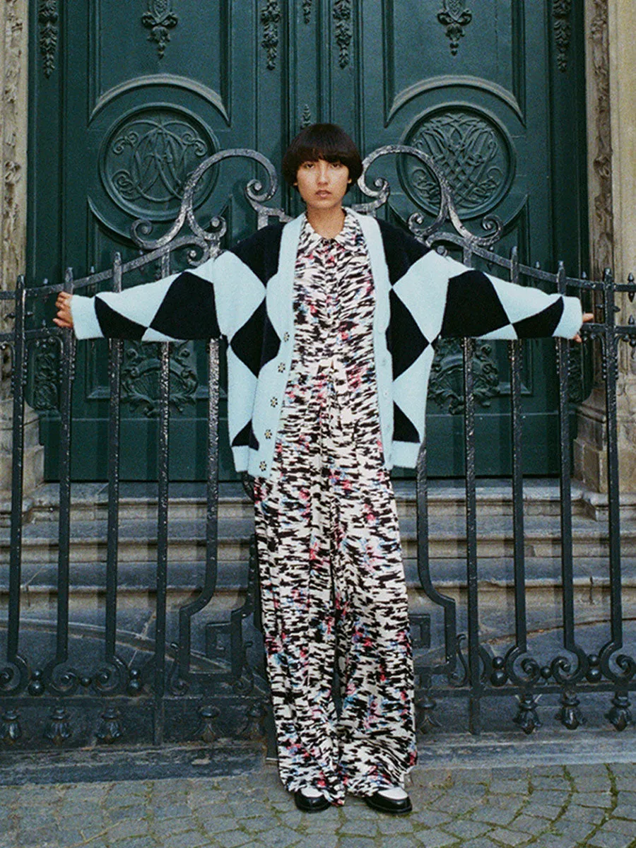 How Cardigan - Blue Harlequin
