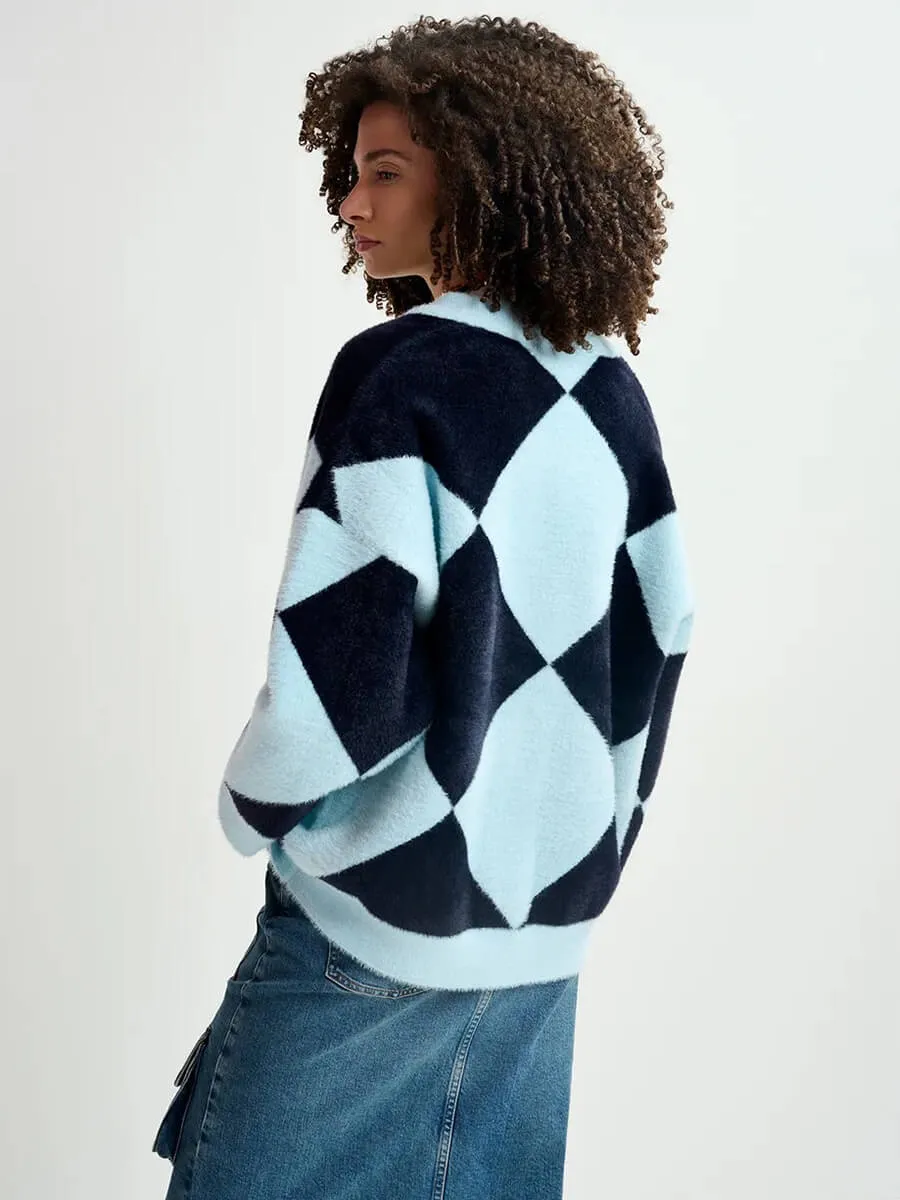 How Cardigan - Blue Harlequin