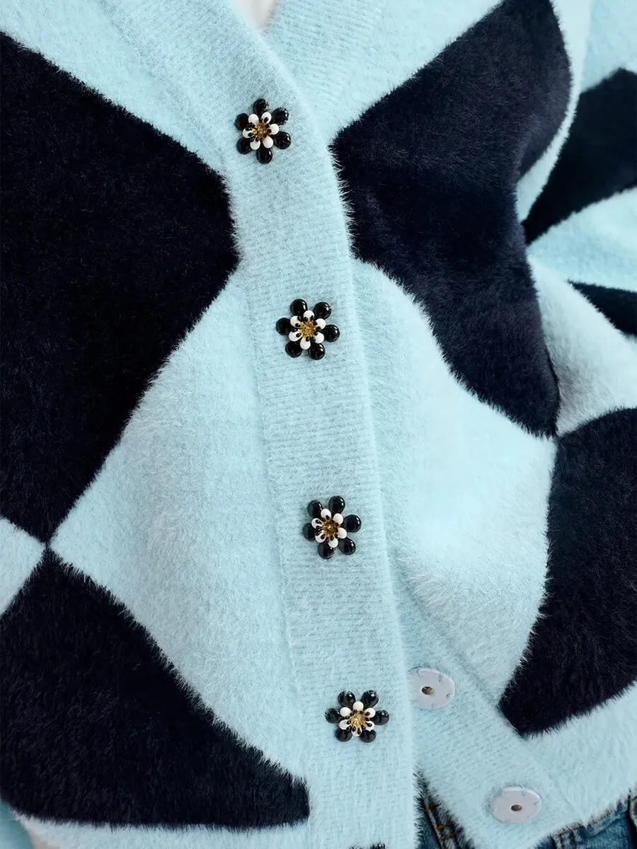 How Cardigan - Blue Harlequin
