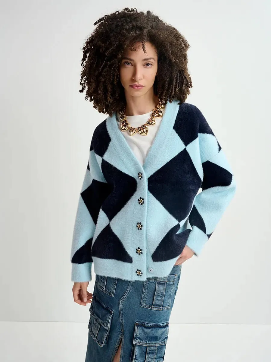 How Cardigan - Blue Harlequin