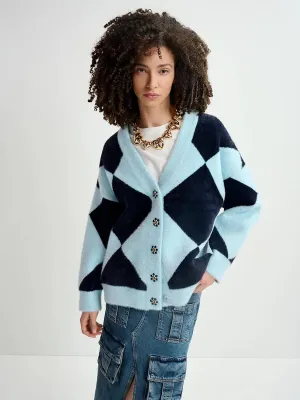 How Cardigan - Blue Harlequin