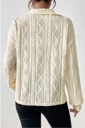 HTR1150 Diamond Lace Pullover Top