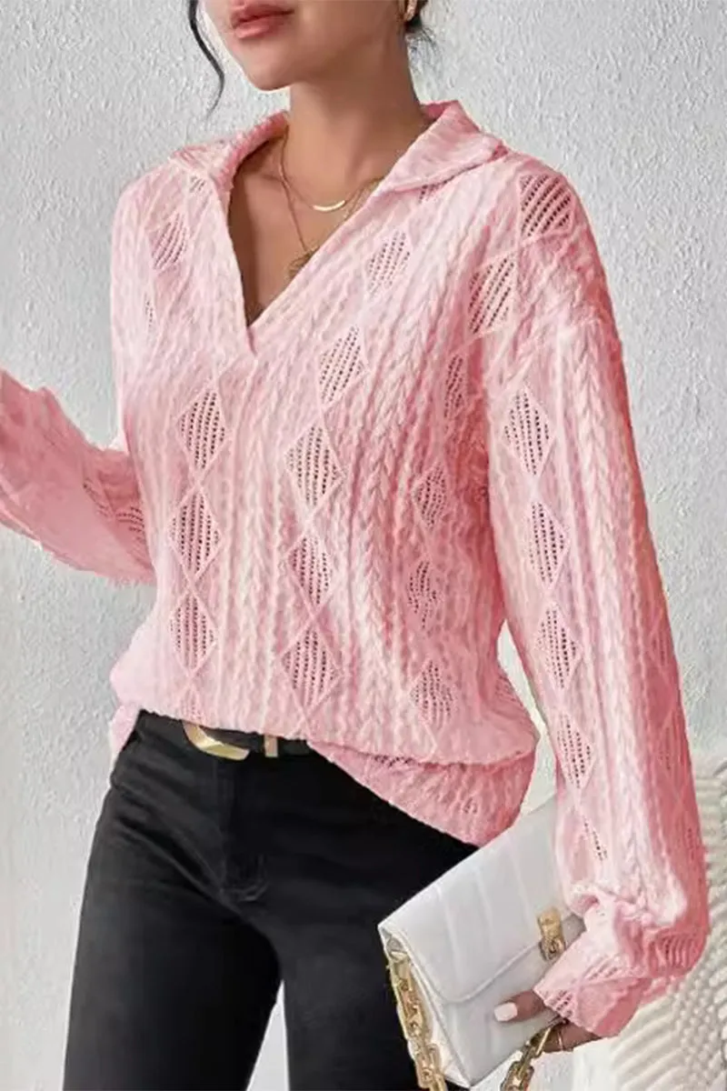 HTR1150 Diamond Lace Pullover Top