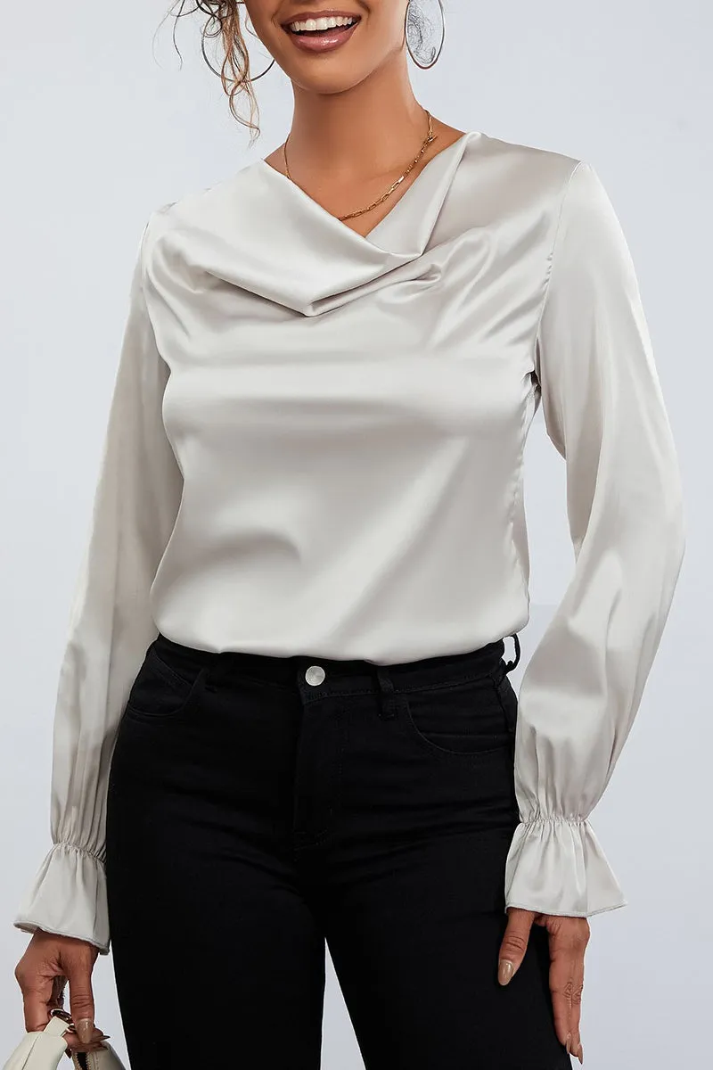 HTS1119 Satin Grace Drape Top