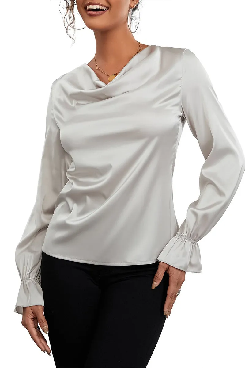HTS1119 Satin Grace Drape Top