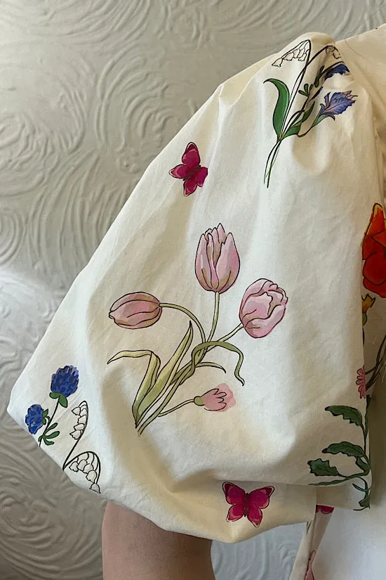 Ivory Floral and Stripe Dress (TL)