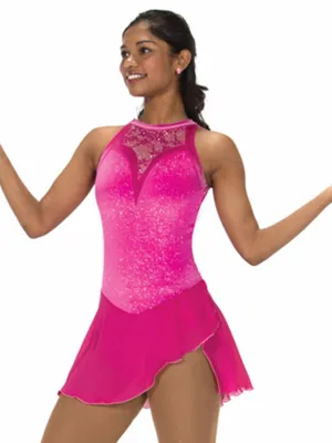 J233/16 Lace Drop Fuchsia Dress - Child 12-14