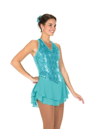 J244/18 Tiffany Blue Sequin Garden Dress