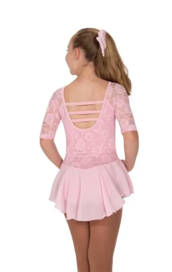 J653/22 Floral Lace Dress Pink