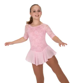J653/22 Floral Lace Dress Pink