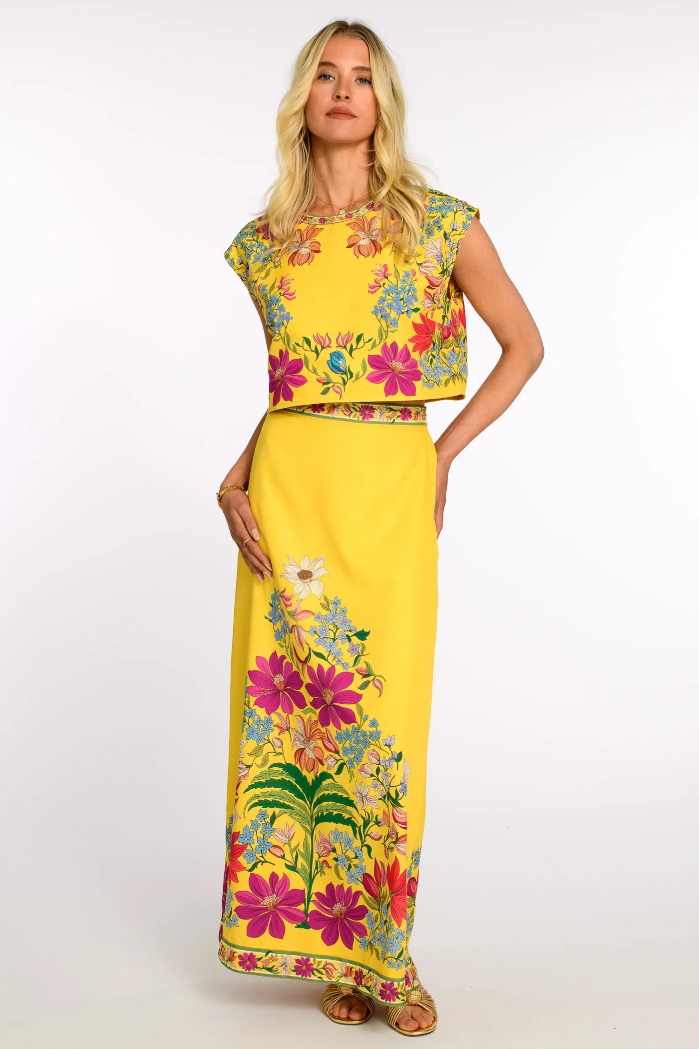 Jackie Top - Yellow Tapestry