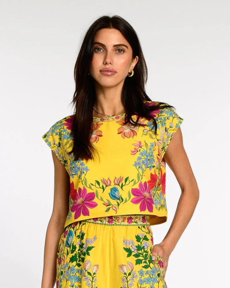 Jackie Top - Yellow Tapestry