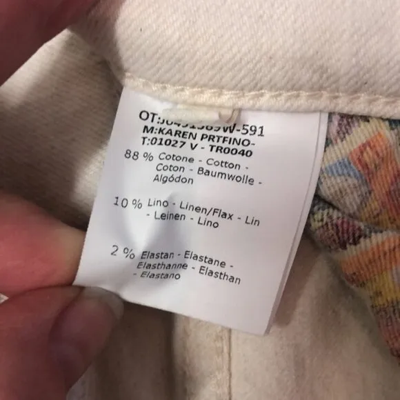 Jacob Cohen Italian Ivory Karen Skinny Jeans, size 26