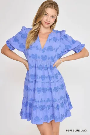 Jacquard Tiered Mini Dress