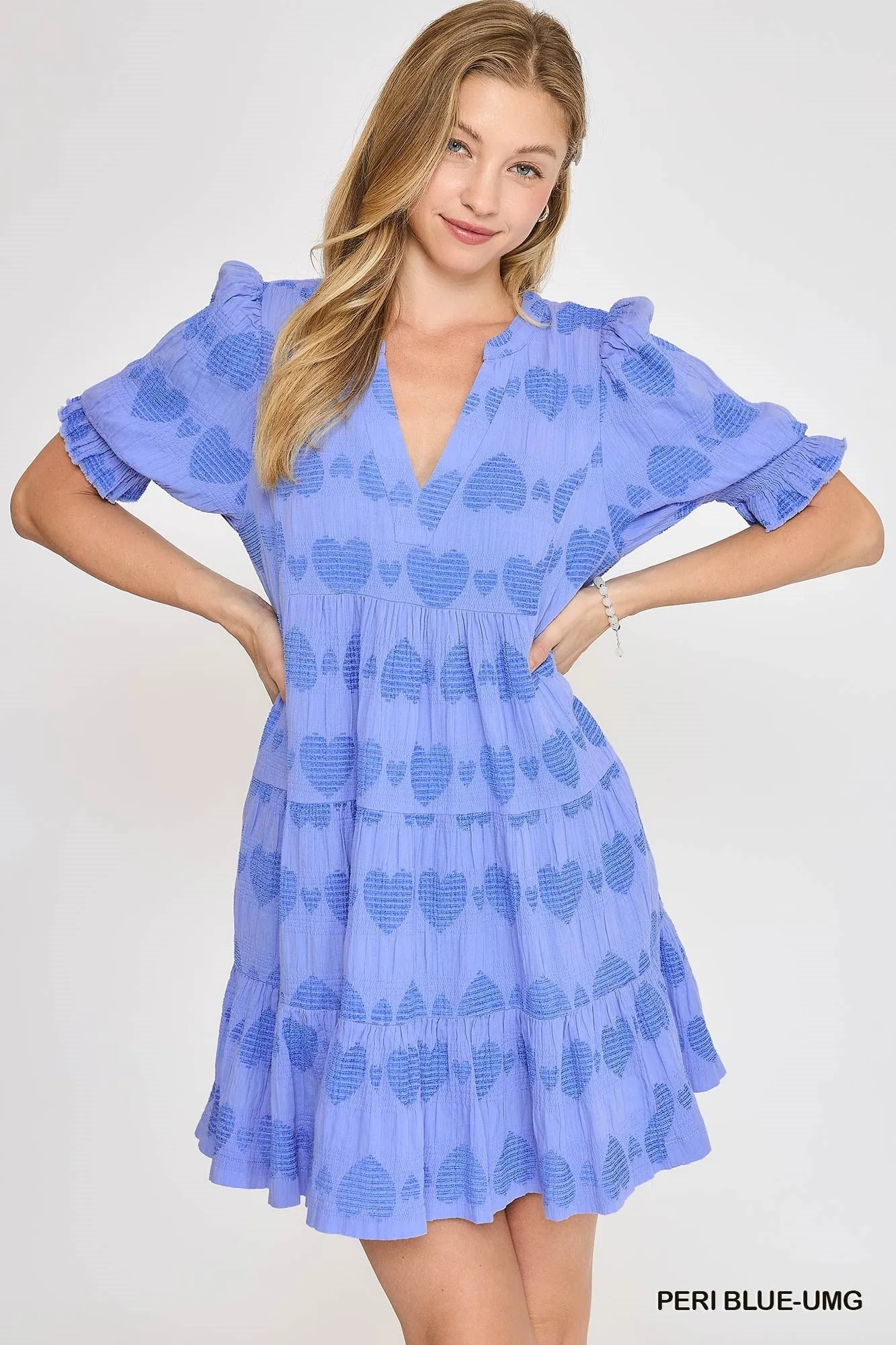 Jacquard Tiered Mini Dress