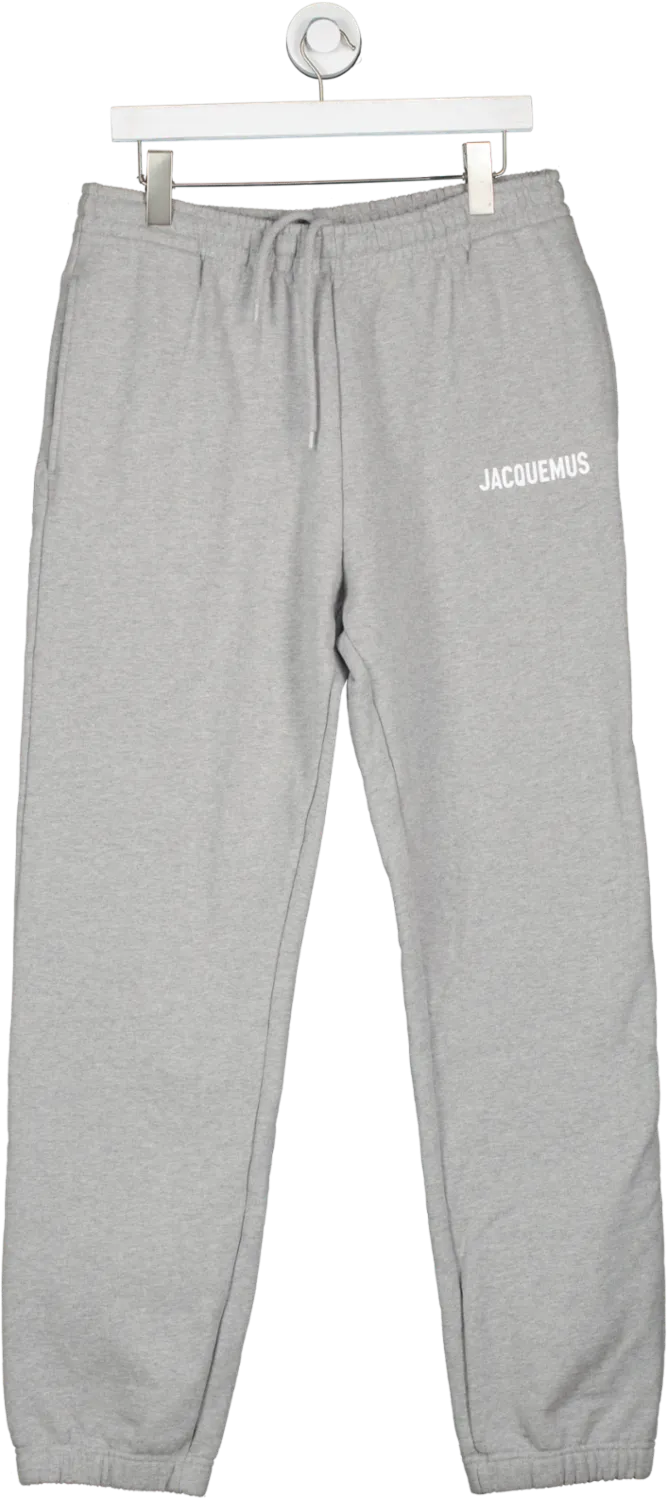 JACQUEMUS Grey Tapered Logo Joggers UK M