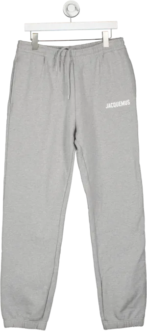 JACQUEMUS Grey Tapered Logo Joggers UK M