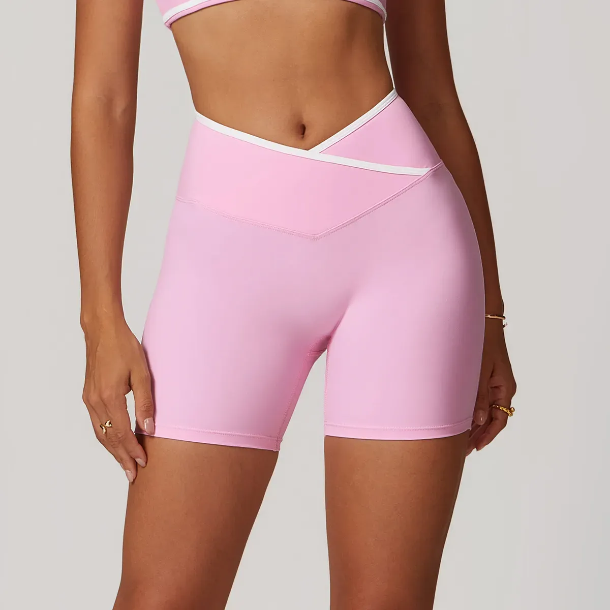 Jazzy High-Rise Crossover Waist Biker Shorts