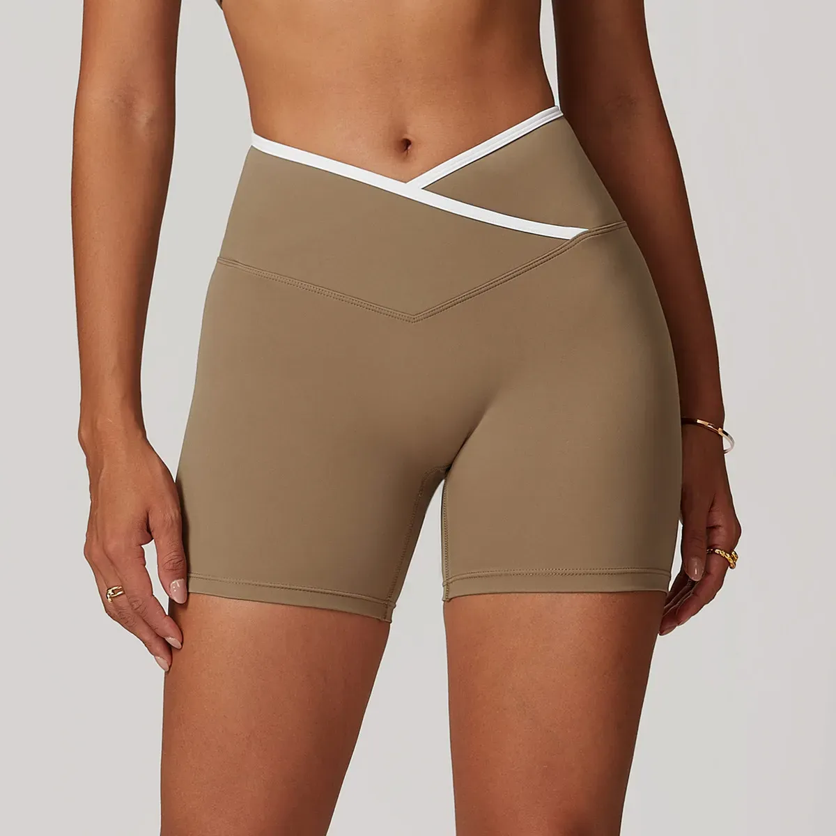 Jazzy High-Rise Crossover Waist Biker Shorts