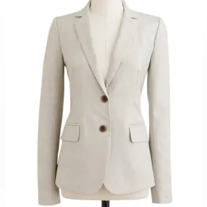 J.Crew Grey Super 120's Women's 100% Wool Lightweight Blazer Size 14