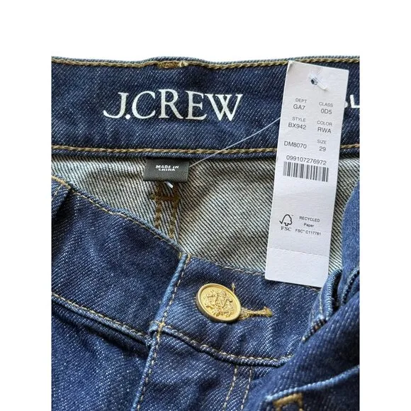 J.Crew Womens High-Rise Slim Wide-Leg Jeans Front Pockets Blue BX942 Size 29 NEW