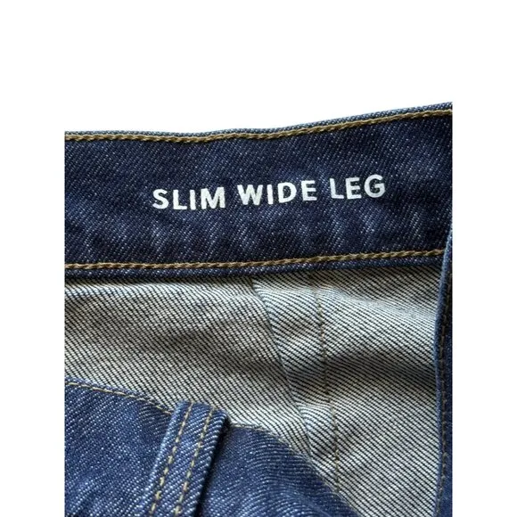J.Crew Womens High-Rise Slim Wide-Leg Jeans Front Pockets Blue BX942 Size 29 NEW