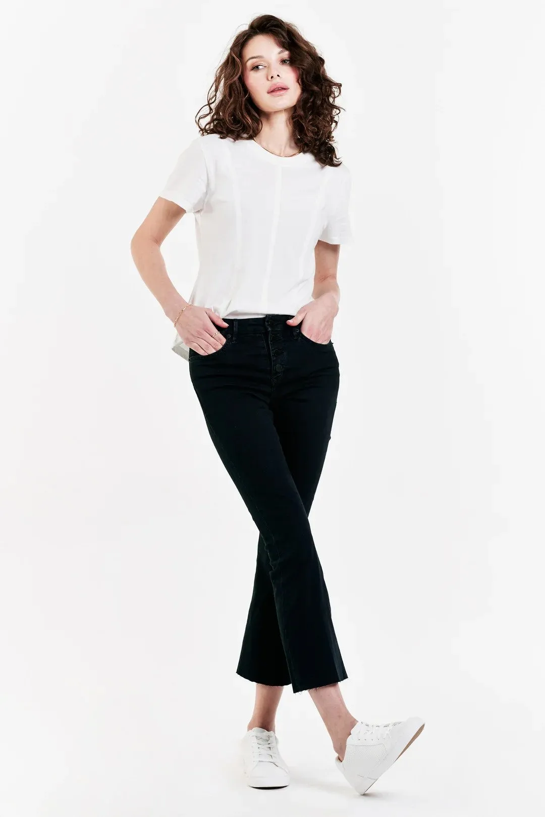 Jeanne Super High Rise Cropped Flare Jeans Yorkville