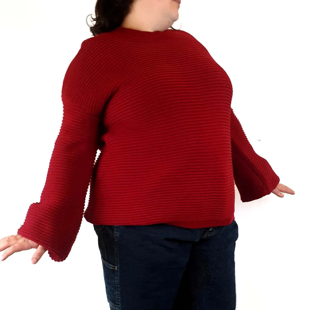 Jericho Road red ribbed 100% cotton knit jumper size 22