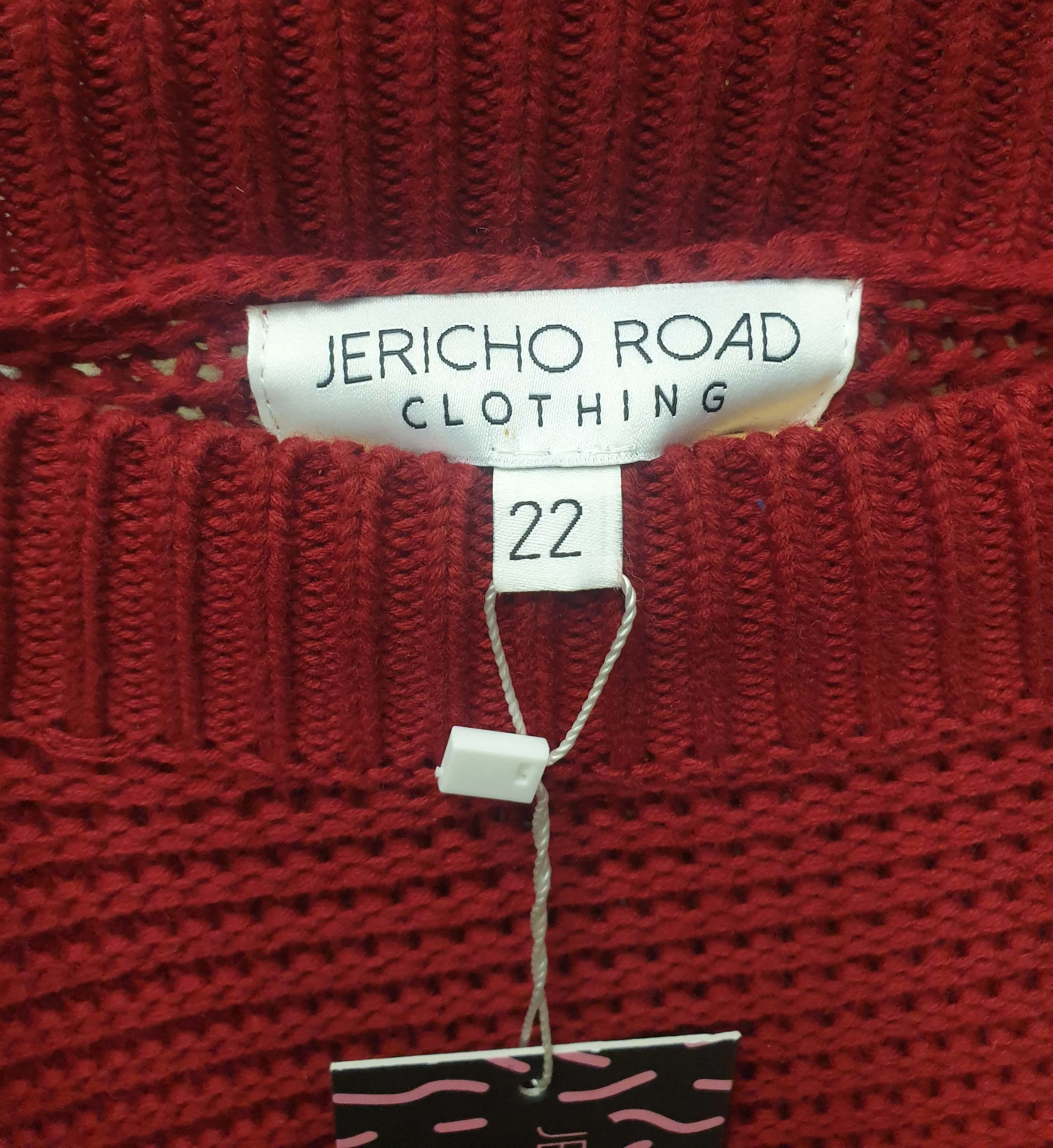 Jericho Road red ribbed 100% cotton knit jumper size 22