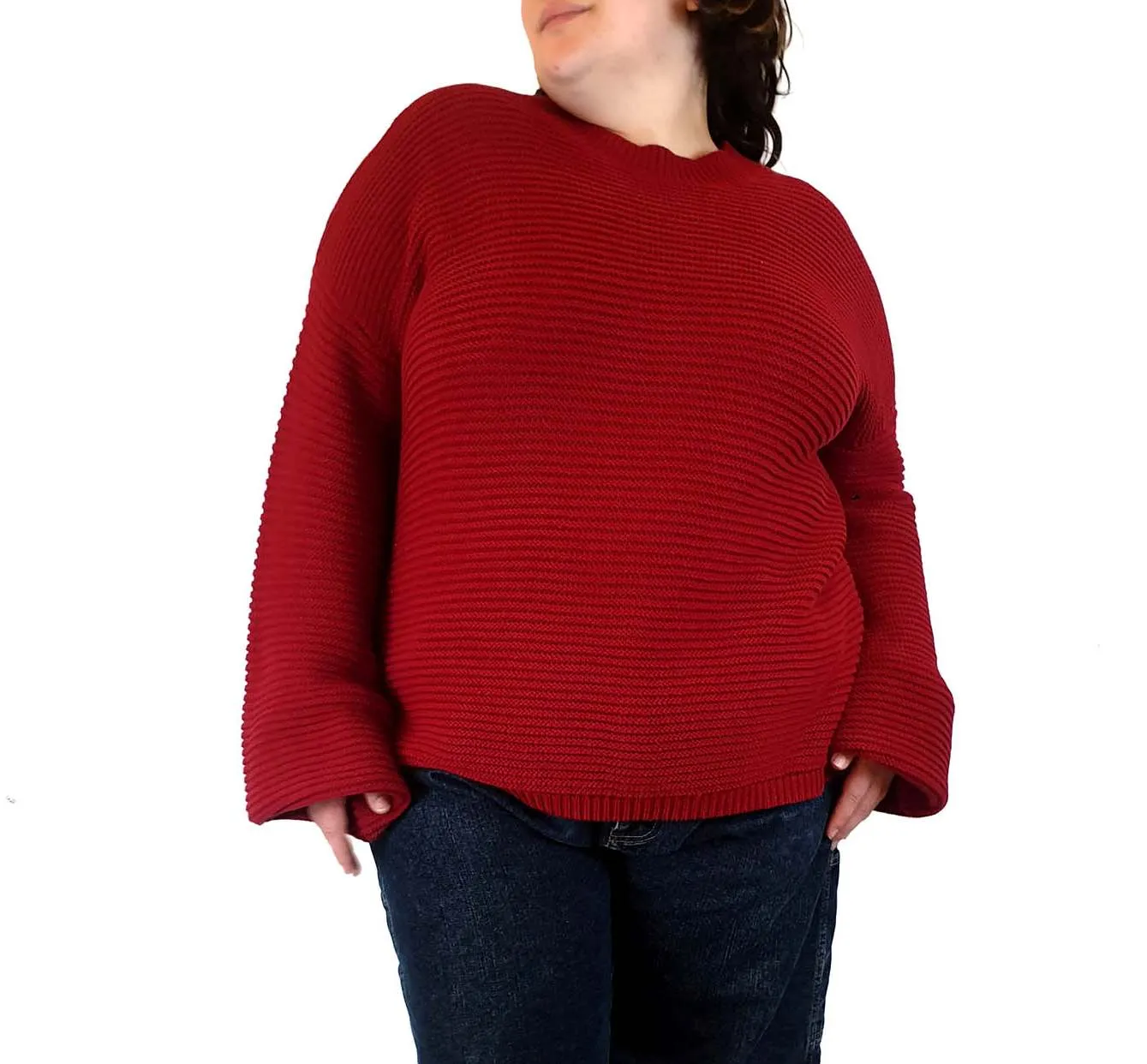 Jericho Road red ribbed 100% cotton knit jumper size 22