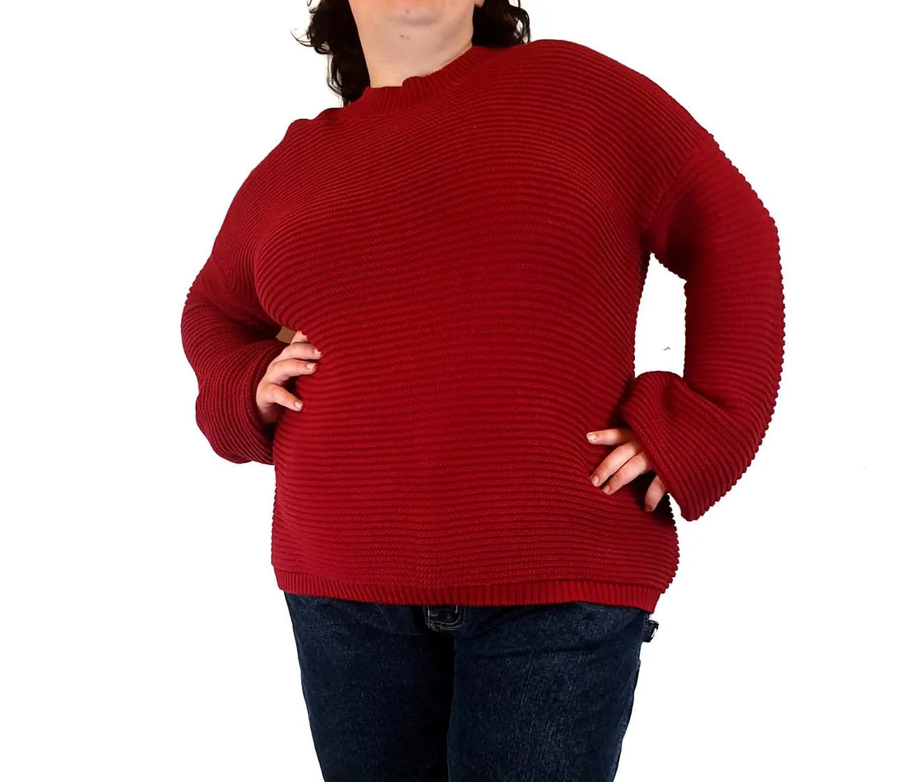 Jericho Road red ribbed 100% cotton knit jumper size 22