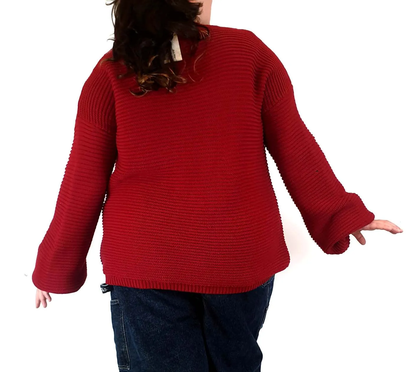 Jericho Road red ribbed 100% cotton knit jumper size 22