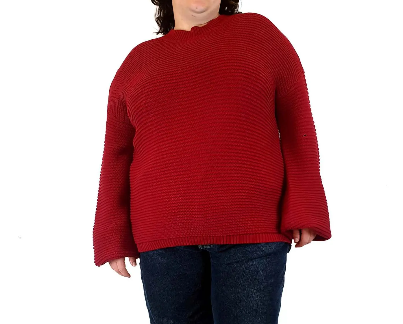 Jericho Road red ribbed 100% cotton knit jumper size 22