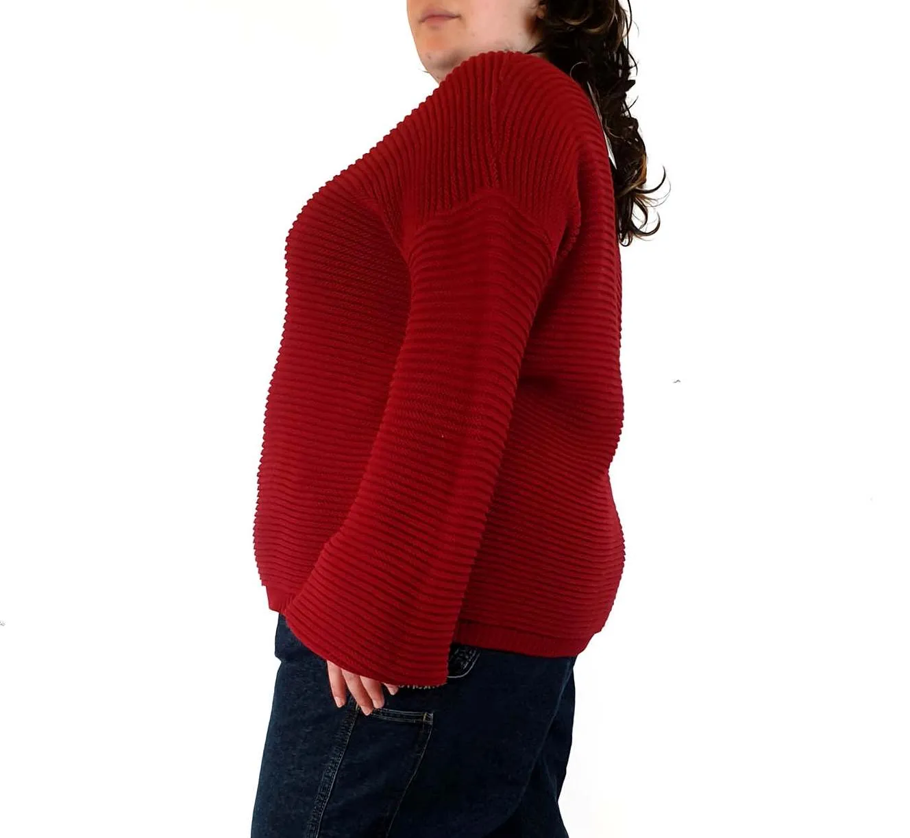 Jericho Road red ribbed 100% cotton knit jumper size 22