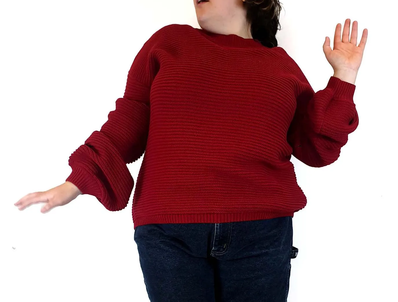 Jericho Road red ribbed 100% cotton knit jumper size 22