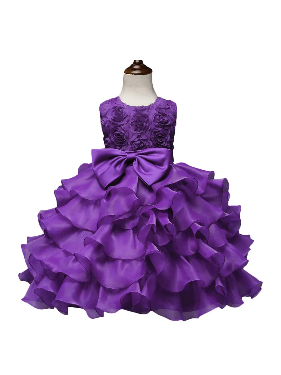 Jewel Neck Sleeveless Ouganza Kids Social Party Dresses