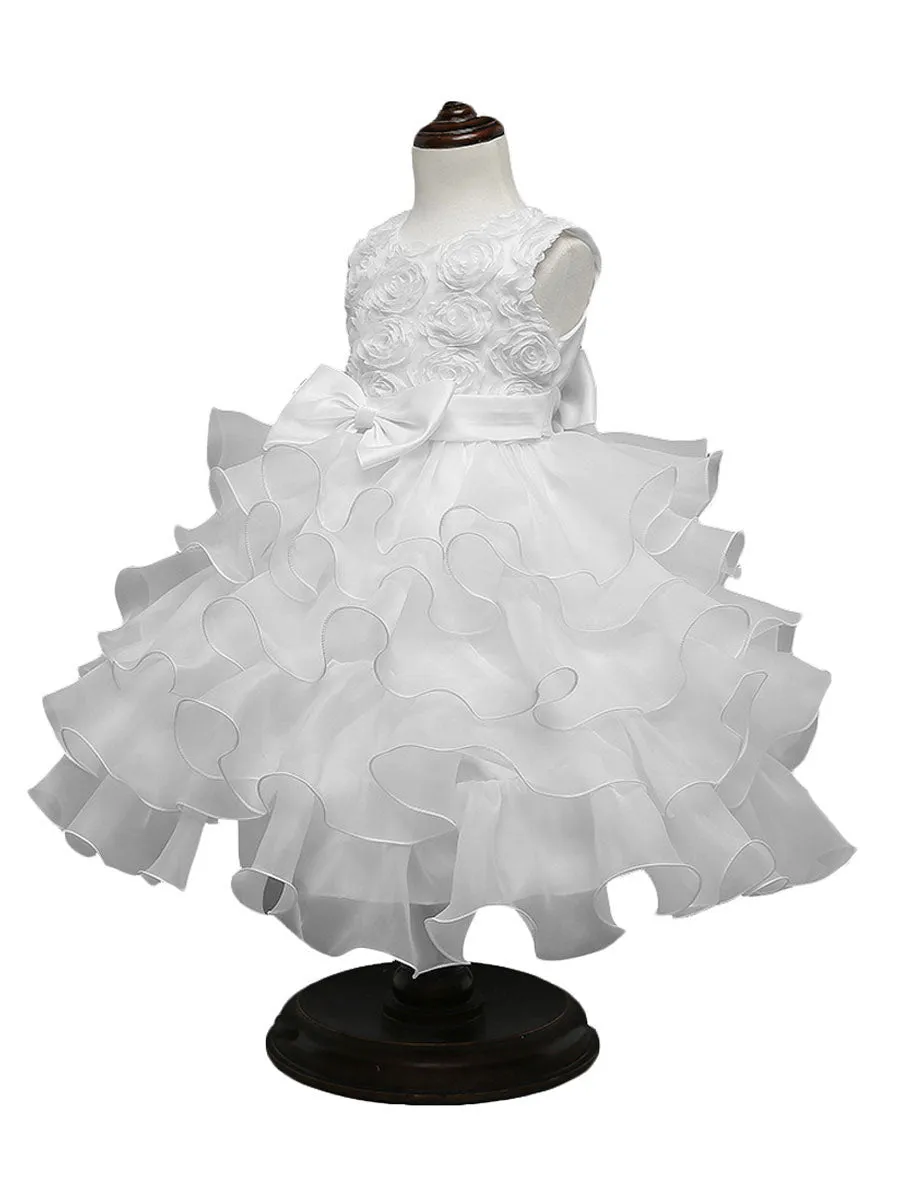 Jewel Neck Sleeveless Ouganza Kids Social Party Dresses
