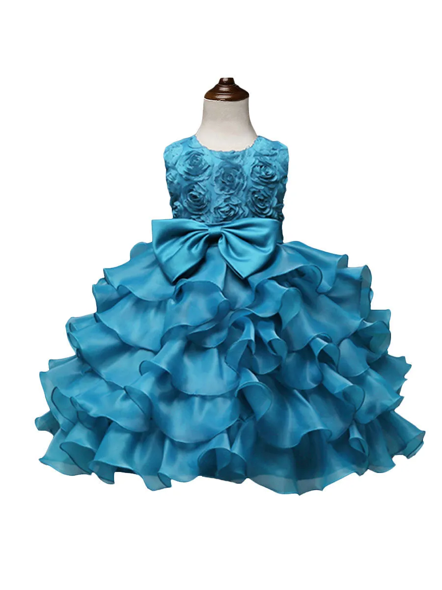 Jewel Neck Sleeveless Ouganza Kids Social Party Dresses